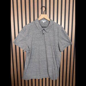 James Perse Polo Shirt 3 / Large Mens Gray Heather Short Sleeve Casual